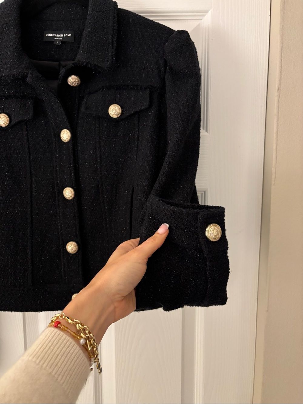 🖤 Generation Love New York Black Tweed Trucker Jacket 🖤 - Picture 5 of 7